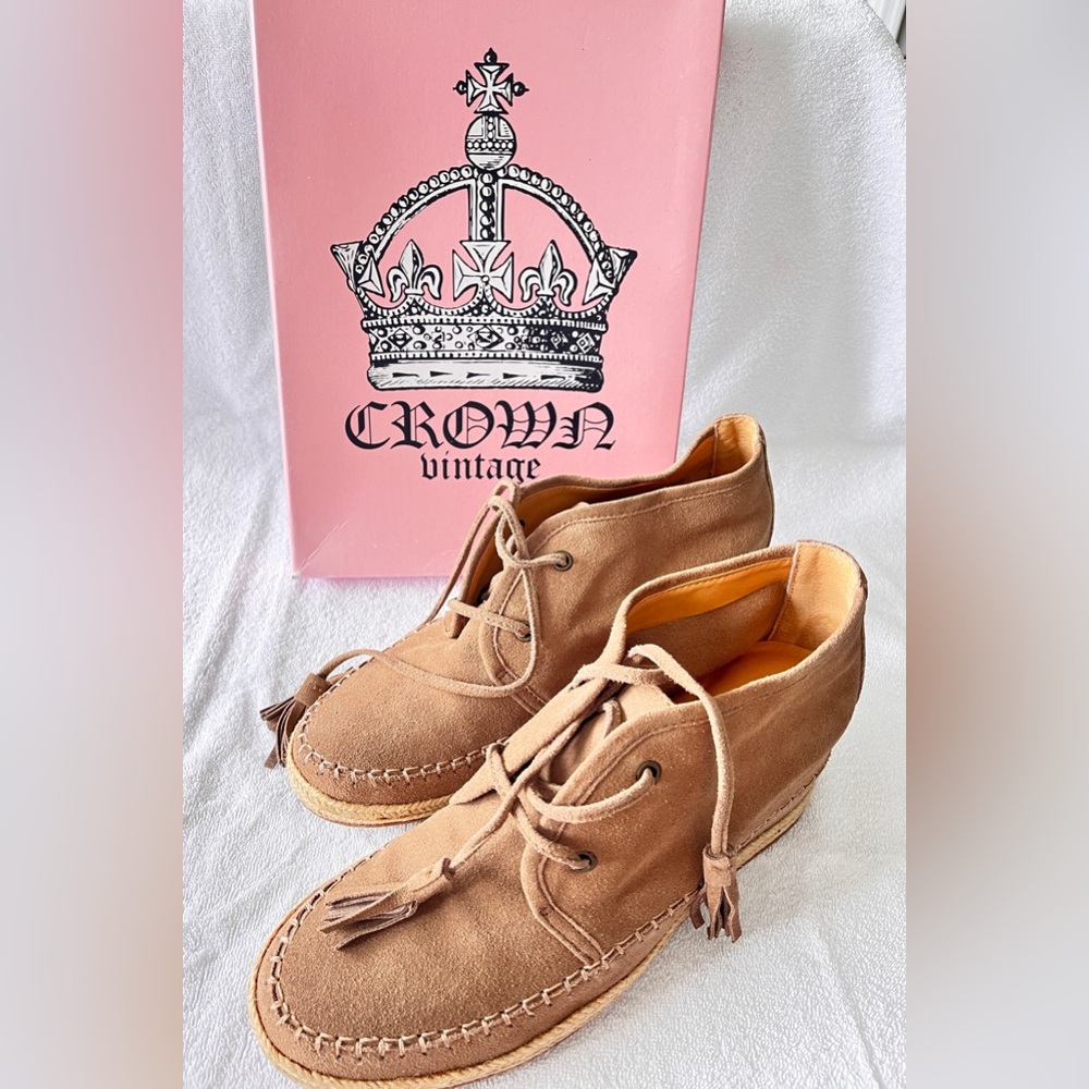 Crown Vintage Wedge Canvas Shoes worn once very cute suede